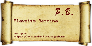 Plavsits Bettina névjegykártya